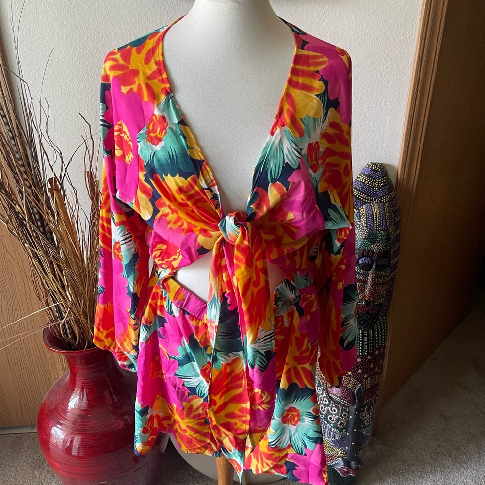Boohoo floral romper plus size